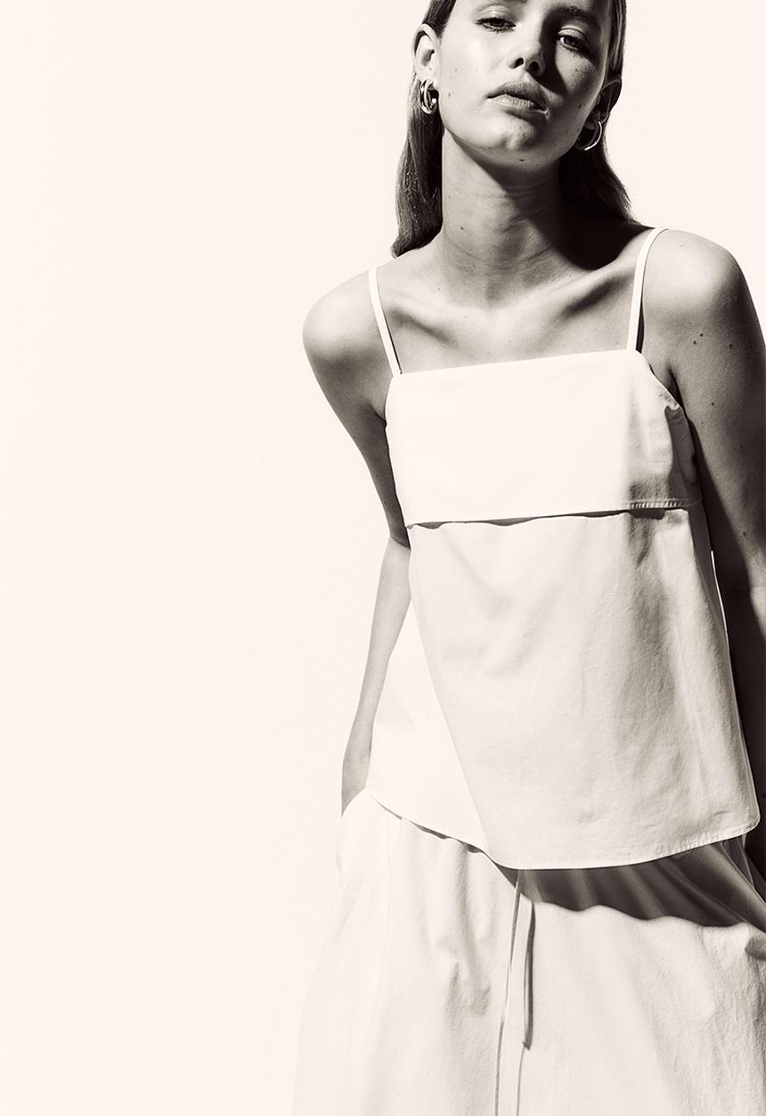H&M - A-line strappy top - white