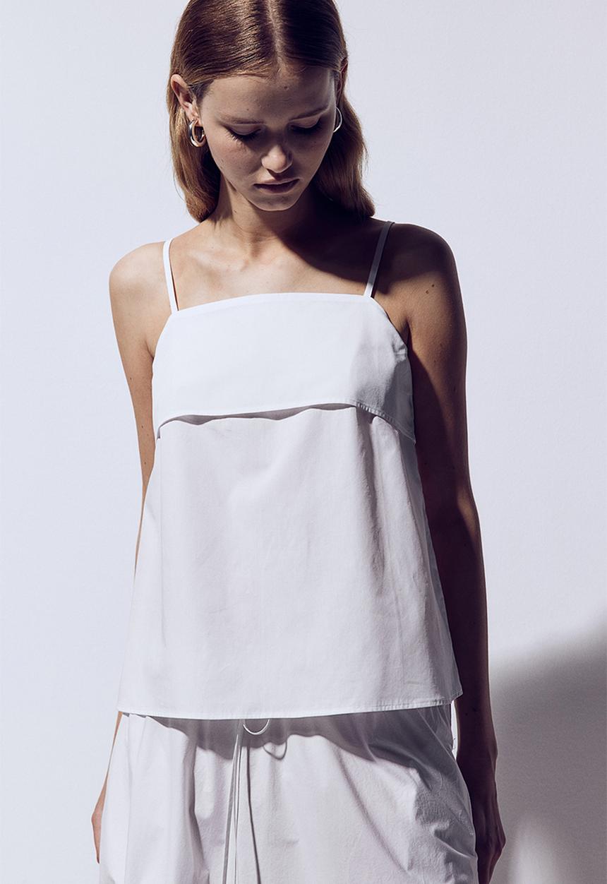 H&M - A-line strappy top - white