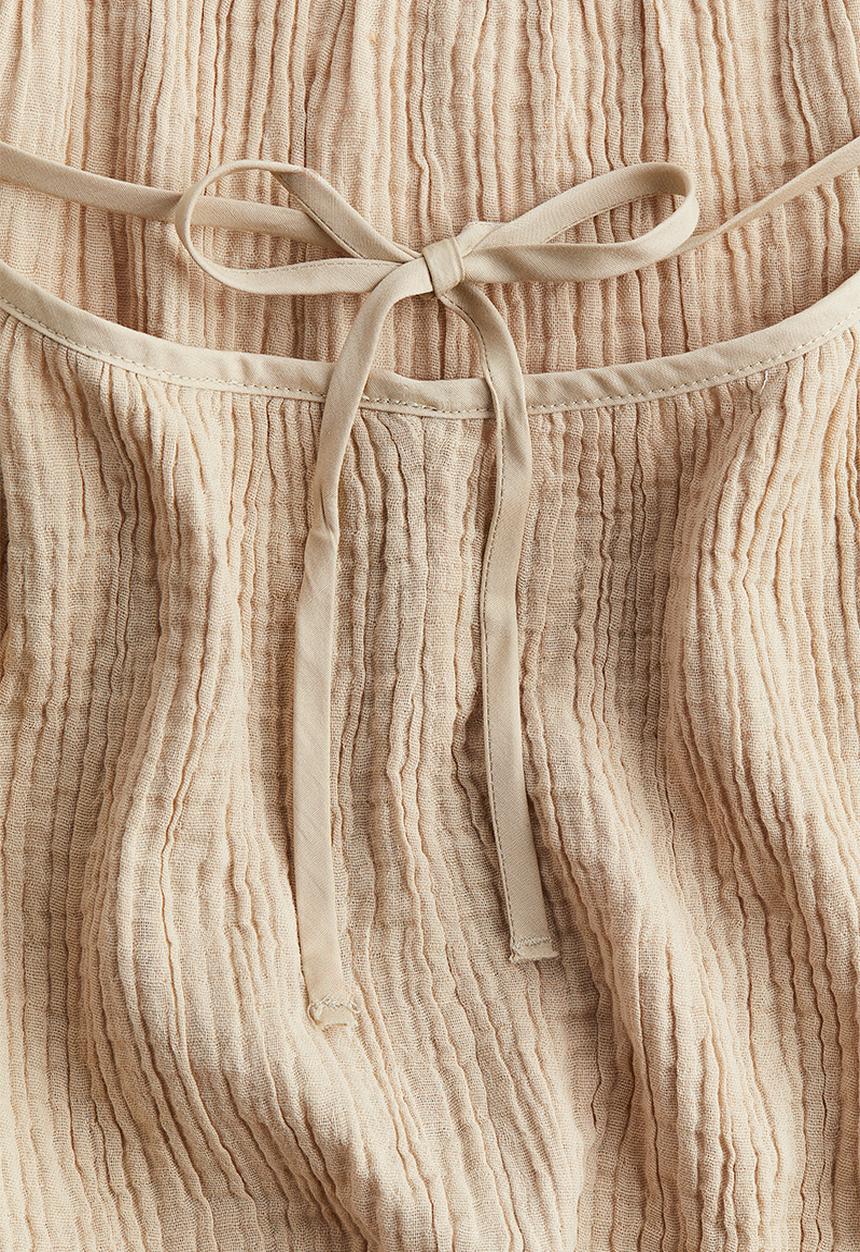 H&M - Tie-detail throw-on dress - beige