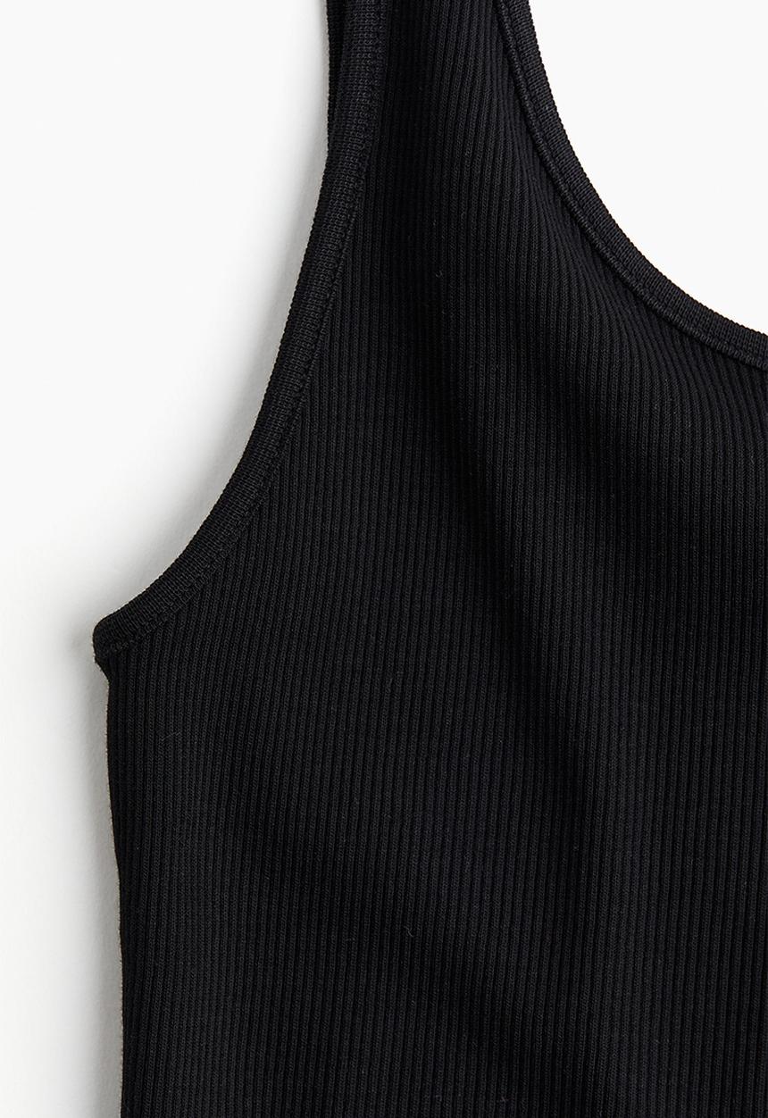H&M - Ribbed vest top - black