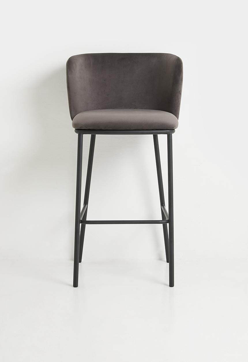 Sixth Floor - Mandy bar chair - grey velvet