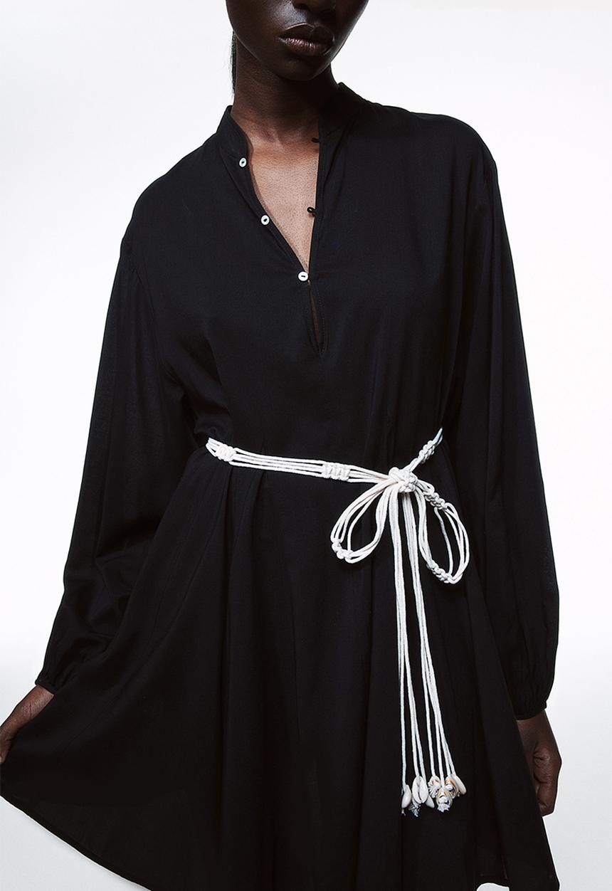 H&M - Macramé-belt dress - black