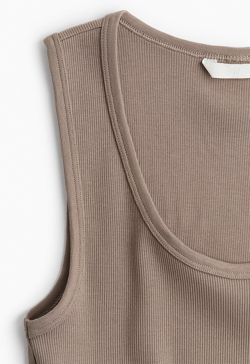H&M - Ribbed vest top - greige 