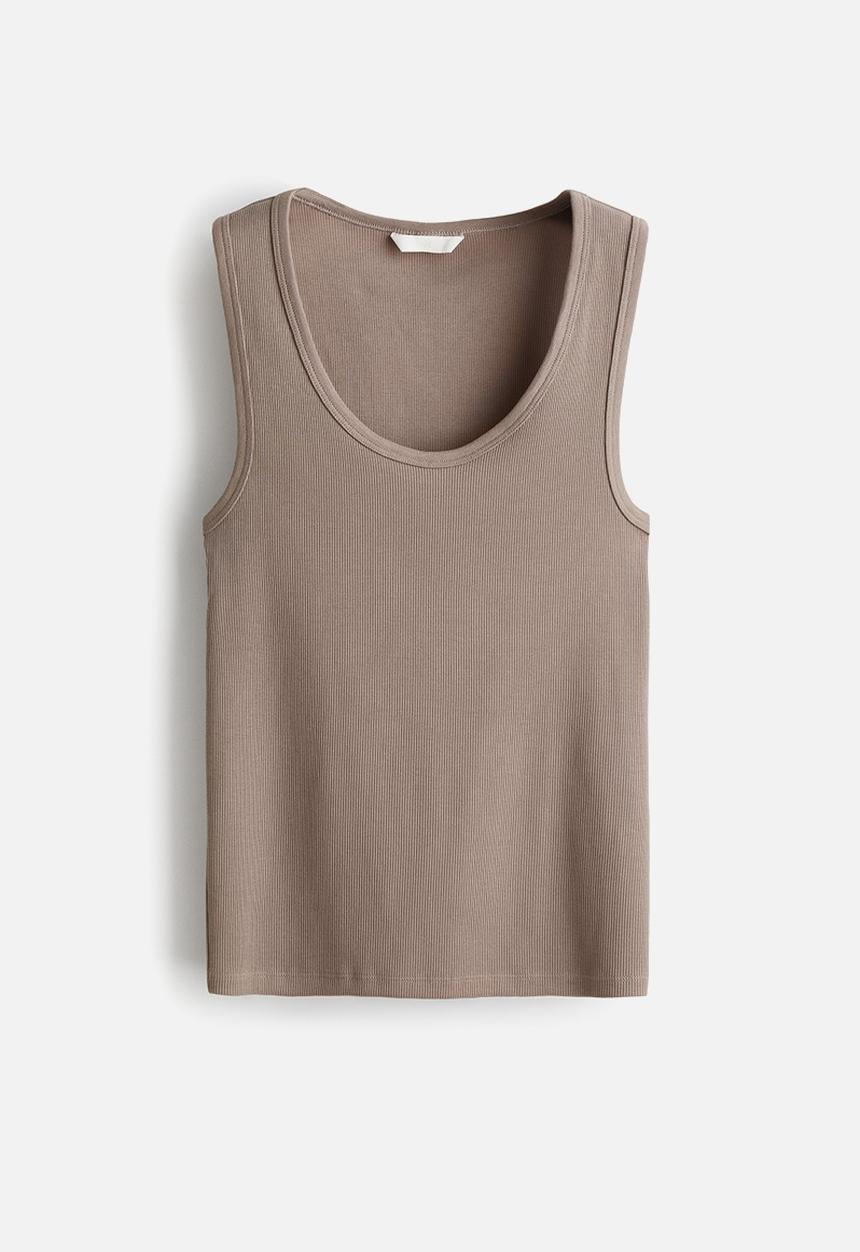 H&M - Ribbed vest top - greige 