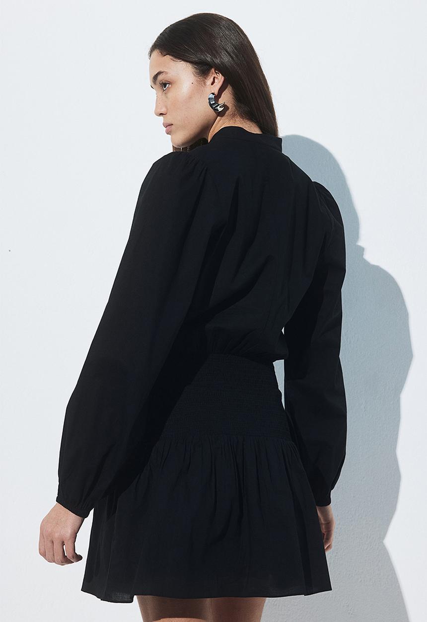 H&M - Pintucked cotton dress - black