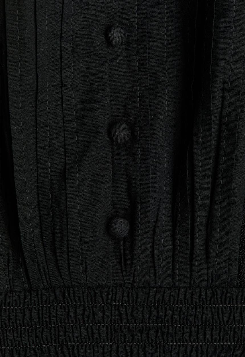 H&M - Pintucked cotton dress - black