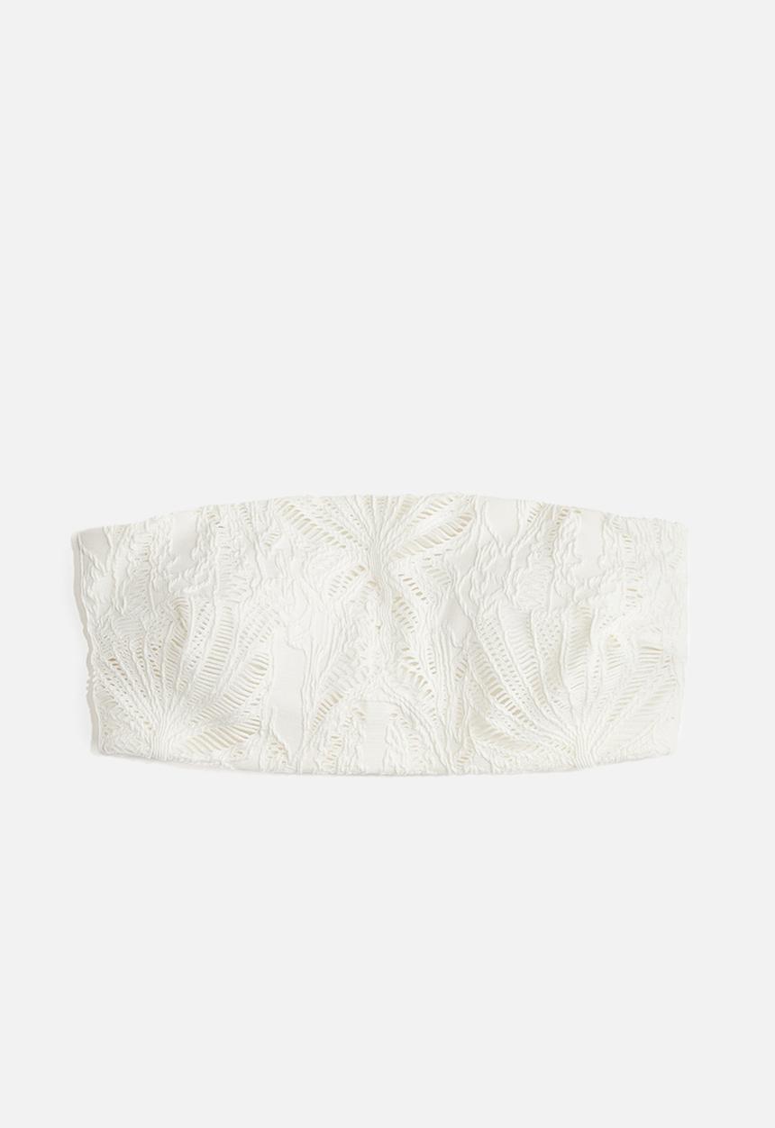 H&M - Padded bandeau bikini top - white