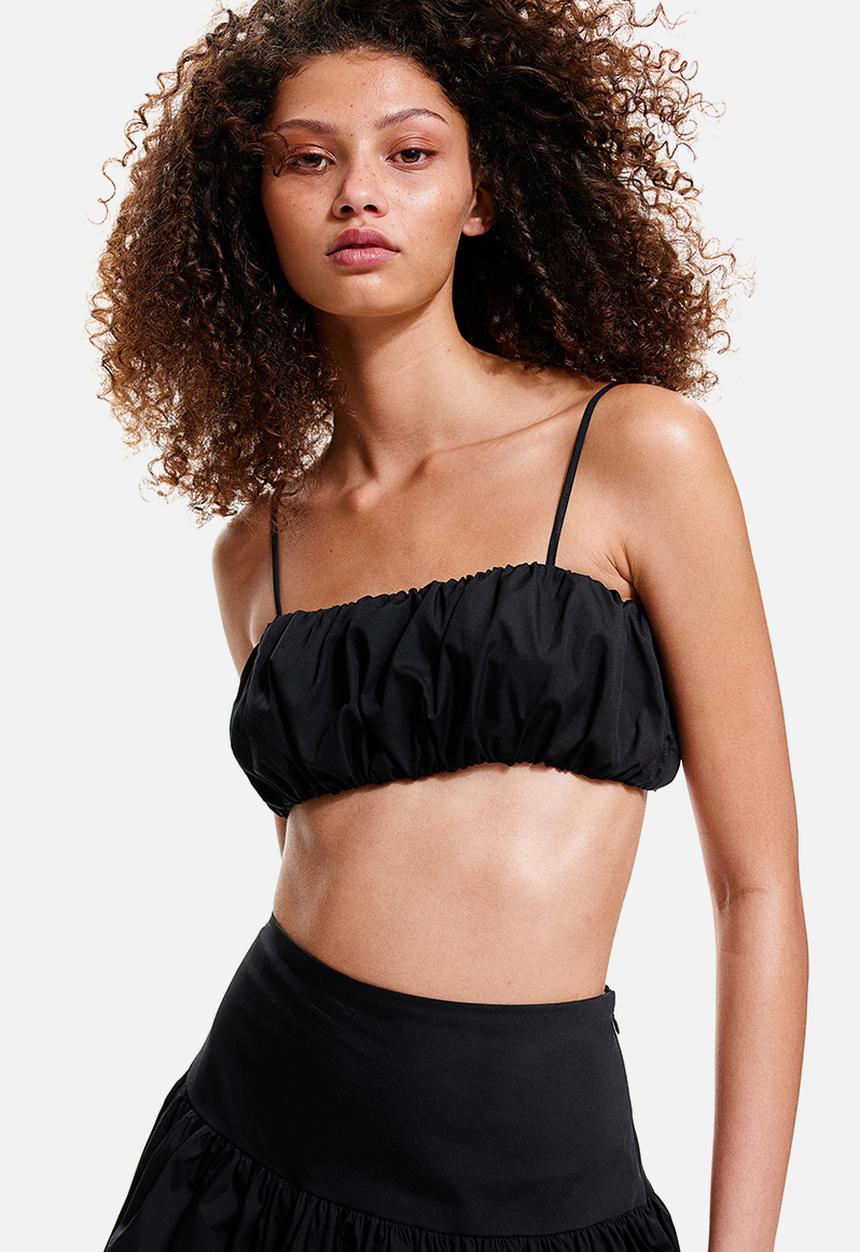 H&M - Poplin bralette top - black