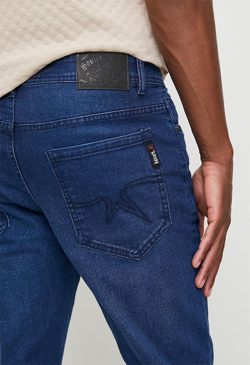SOVIET - Dalton 9 Slim Leg Denim - Mid Indigo