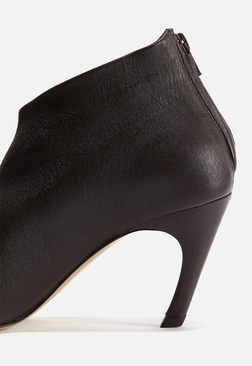H&M - H&M Studio: Pleat-detail heeled boots - burgundy