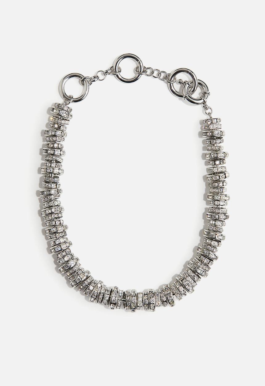 H&M - H&M Studio: Short rhinestone-ornament necklace - silver
