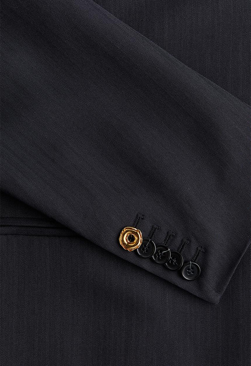 H&M - H&M Studio: Wool-blend statement-button blazer - black