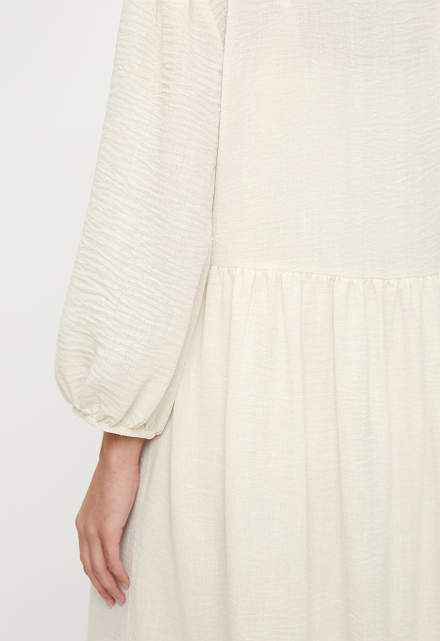 edit - Printed tiered midi dress - perfectly pale