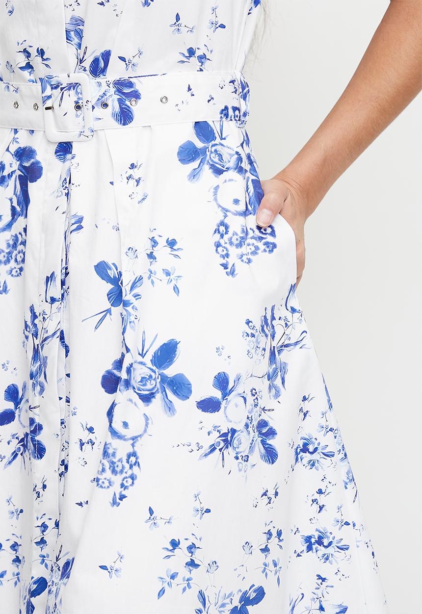 Pringle of Scotland - Pringle jade printed shift - blue