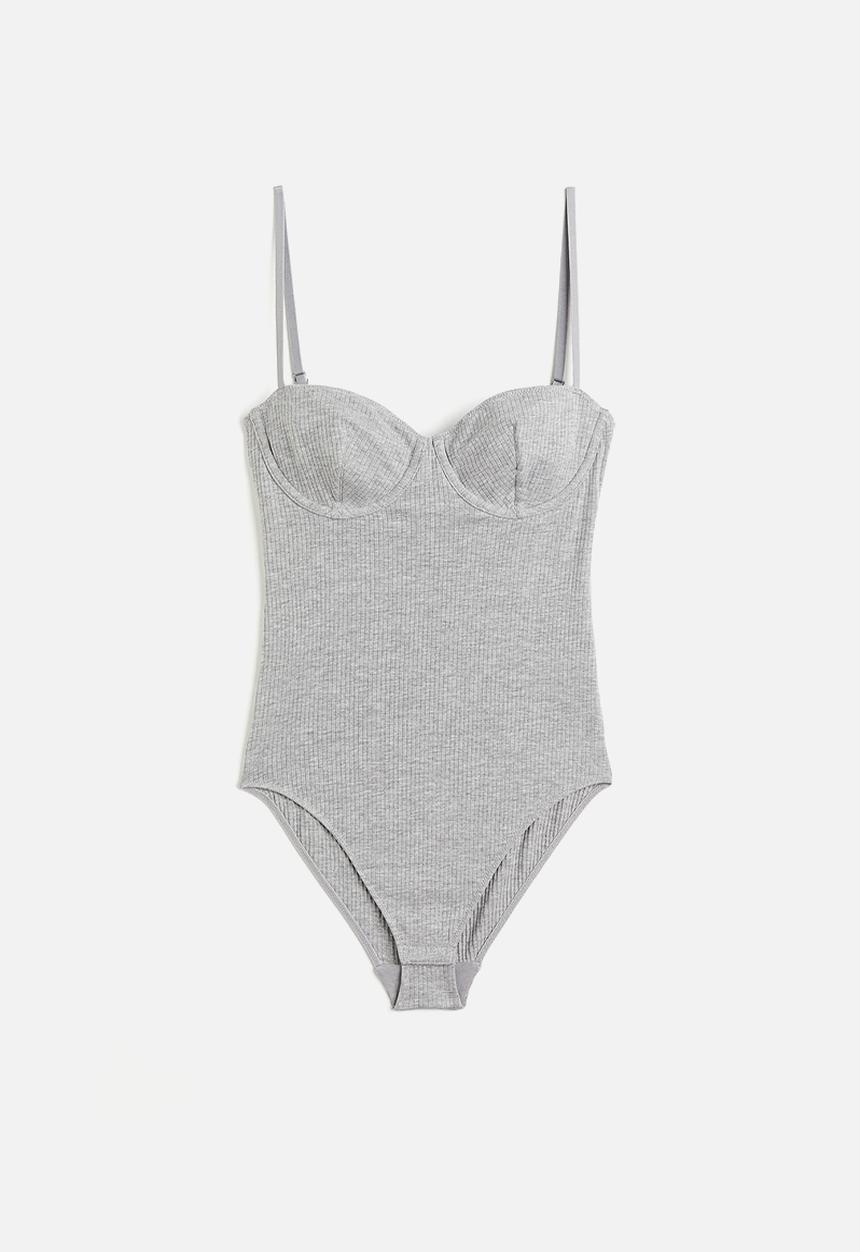 H&M - Non-padded cotton body - grey