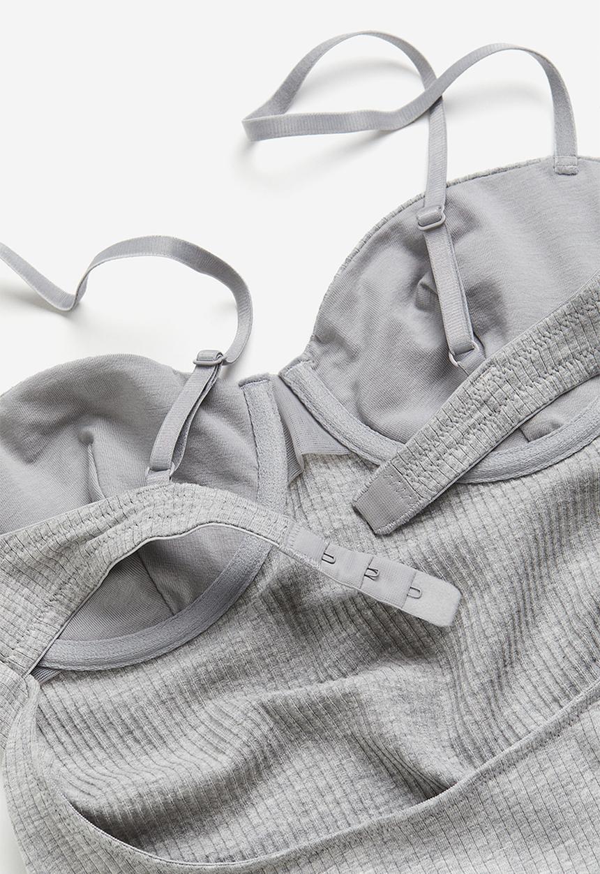 H&M - Non-padded cotton body - grey