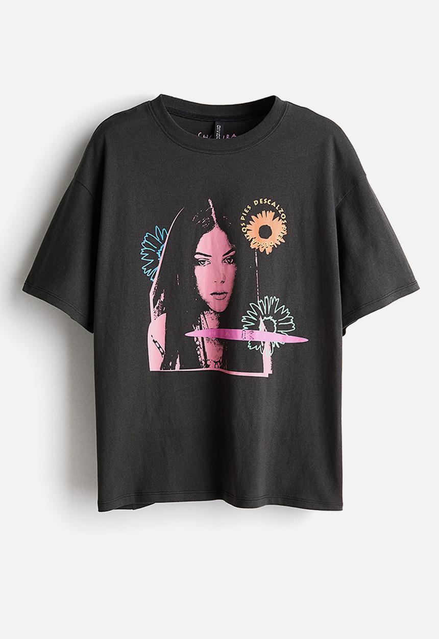 H&M - Oversized printed T-shirt - grey,multi