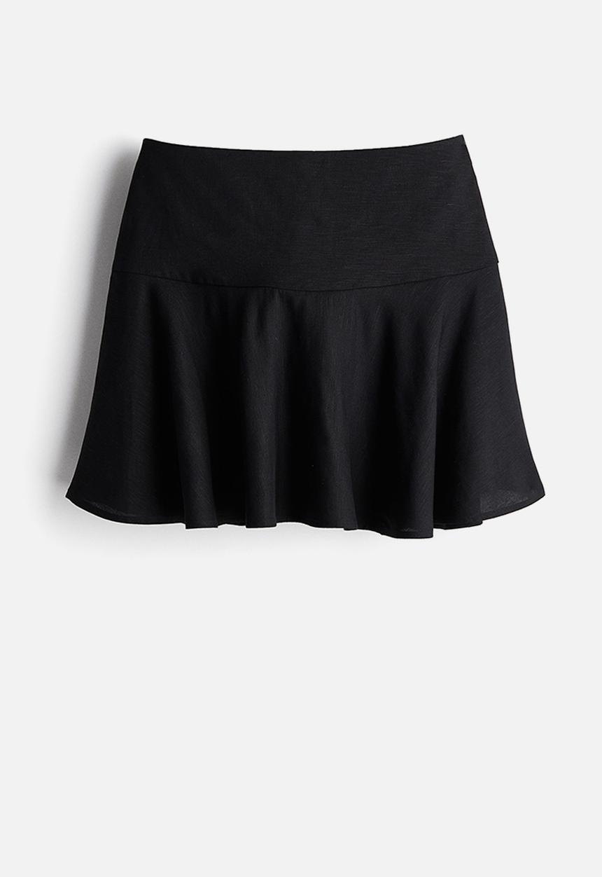 H&M - Flared mini skirt - black
