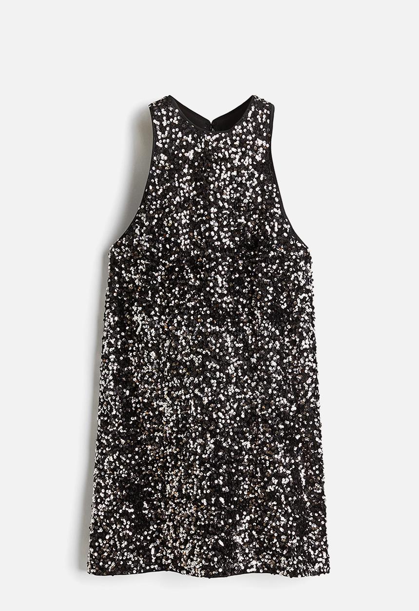 H&M - Sequined sleeveless dress - silver-coloured
