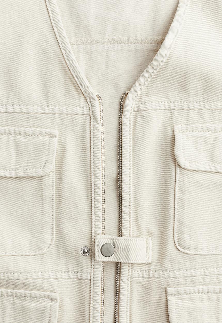 H&M - Twill cargo gilet - white