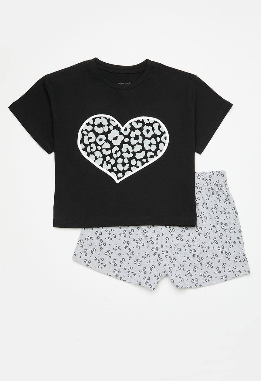 Pop Candy - Pj set - grey & black