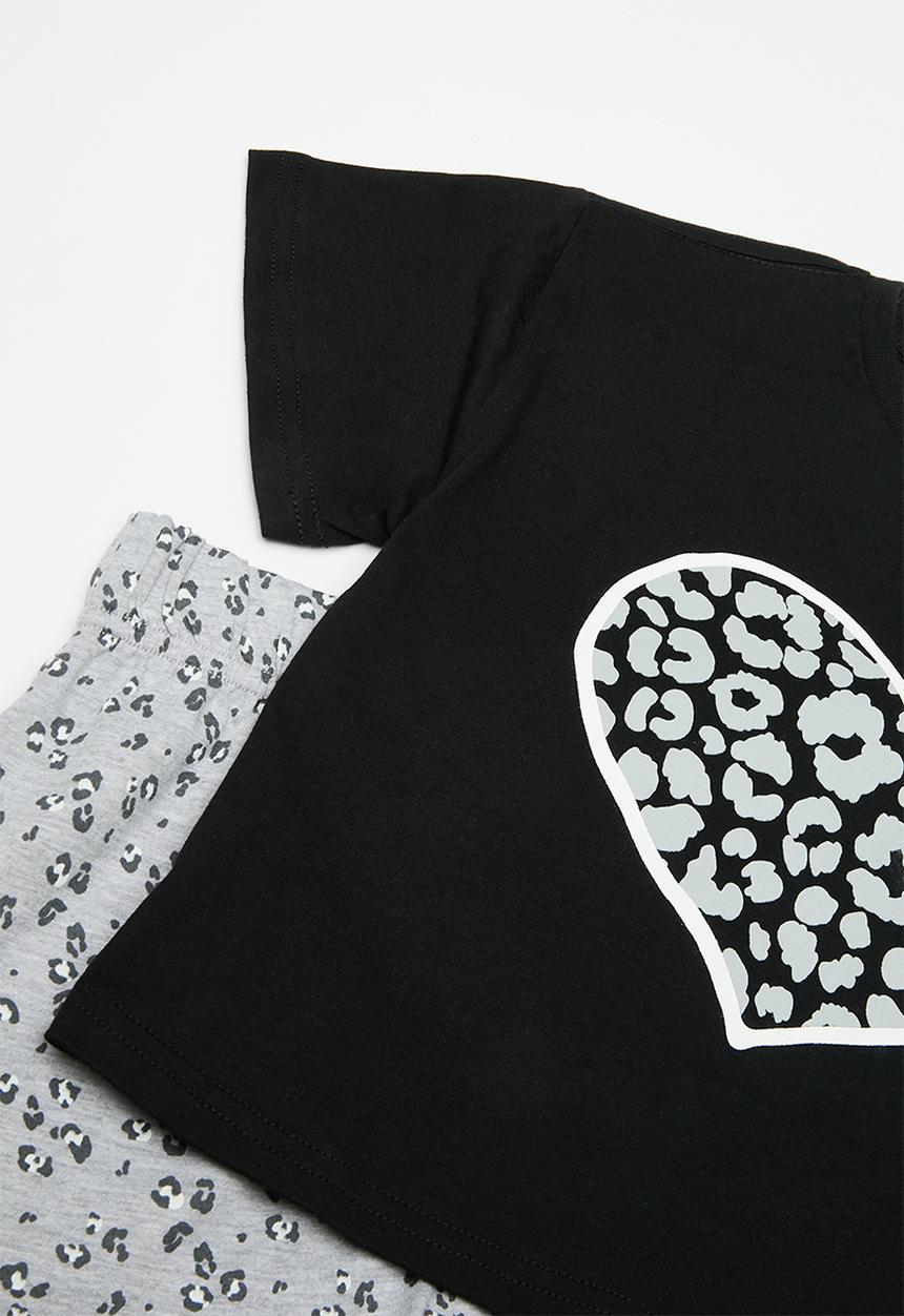 Pop Candy - Pj set - grey & black