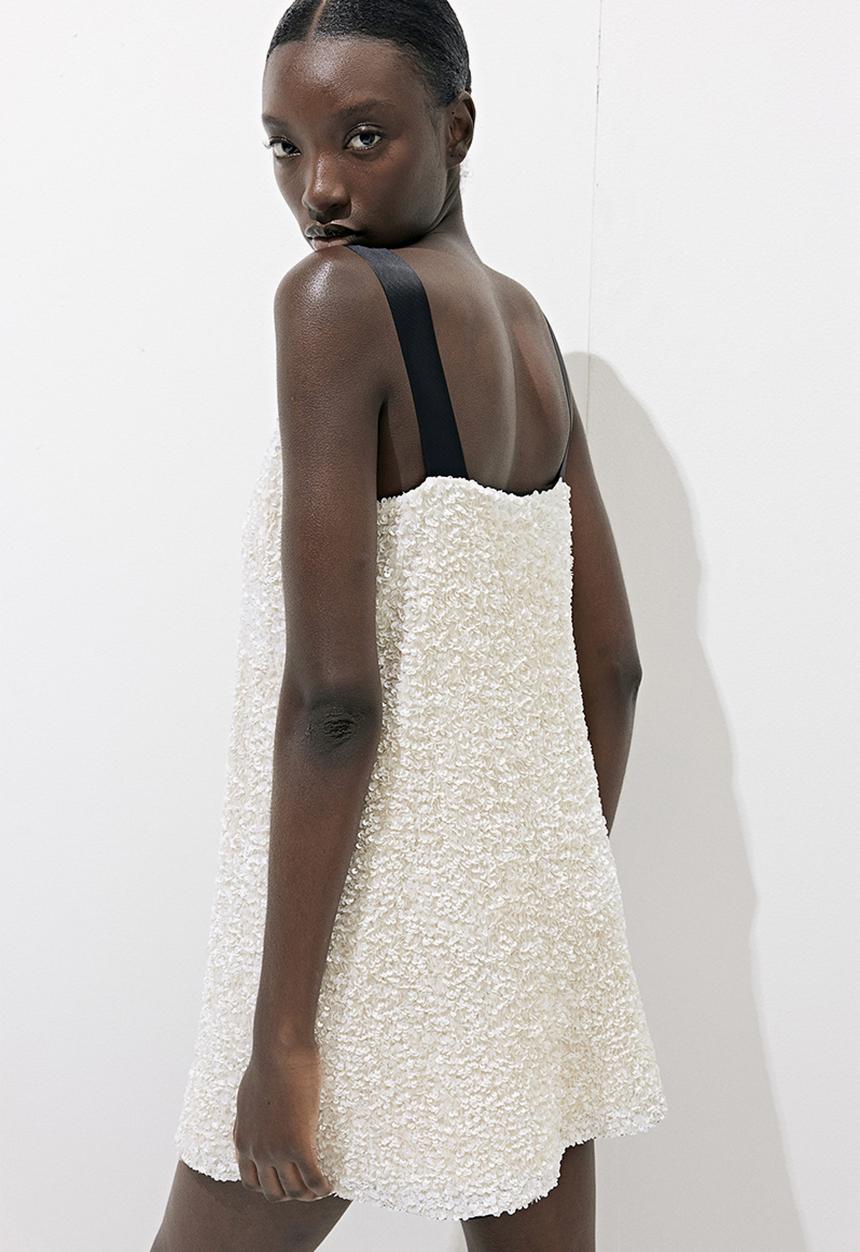 H&M - Sequined mini dress - cream
