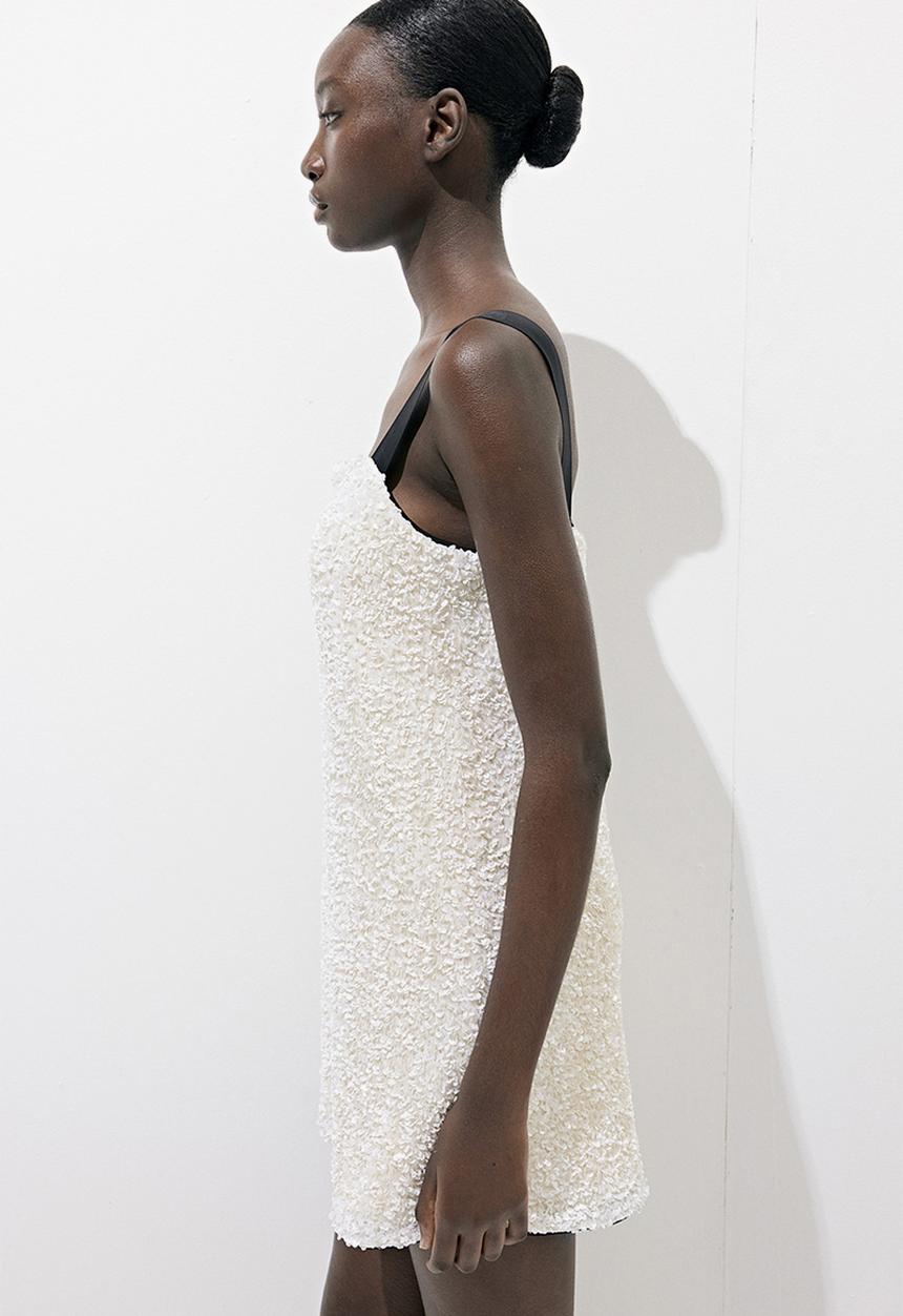 H&M - Sequined mini dress - cream