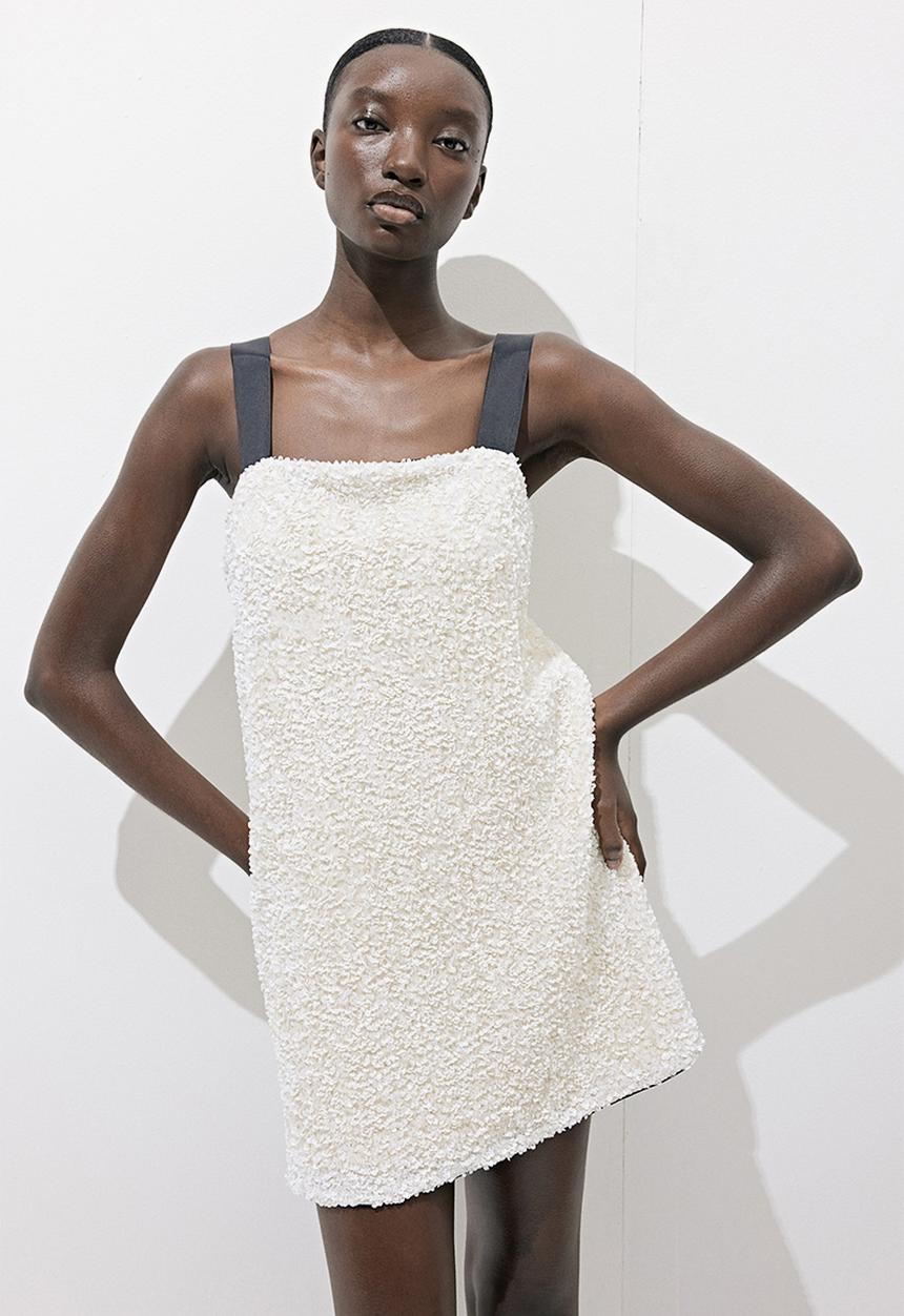 H&M - Sequined mini dress - cream