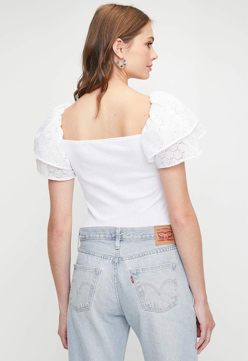 MILLA - Combo anglaise top - white