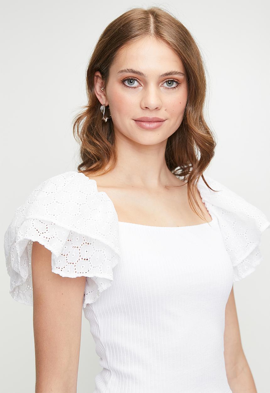 MILLA - Combo anglaise top - white