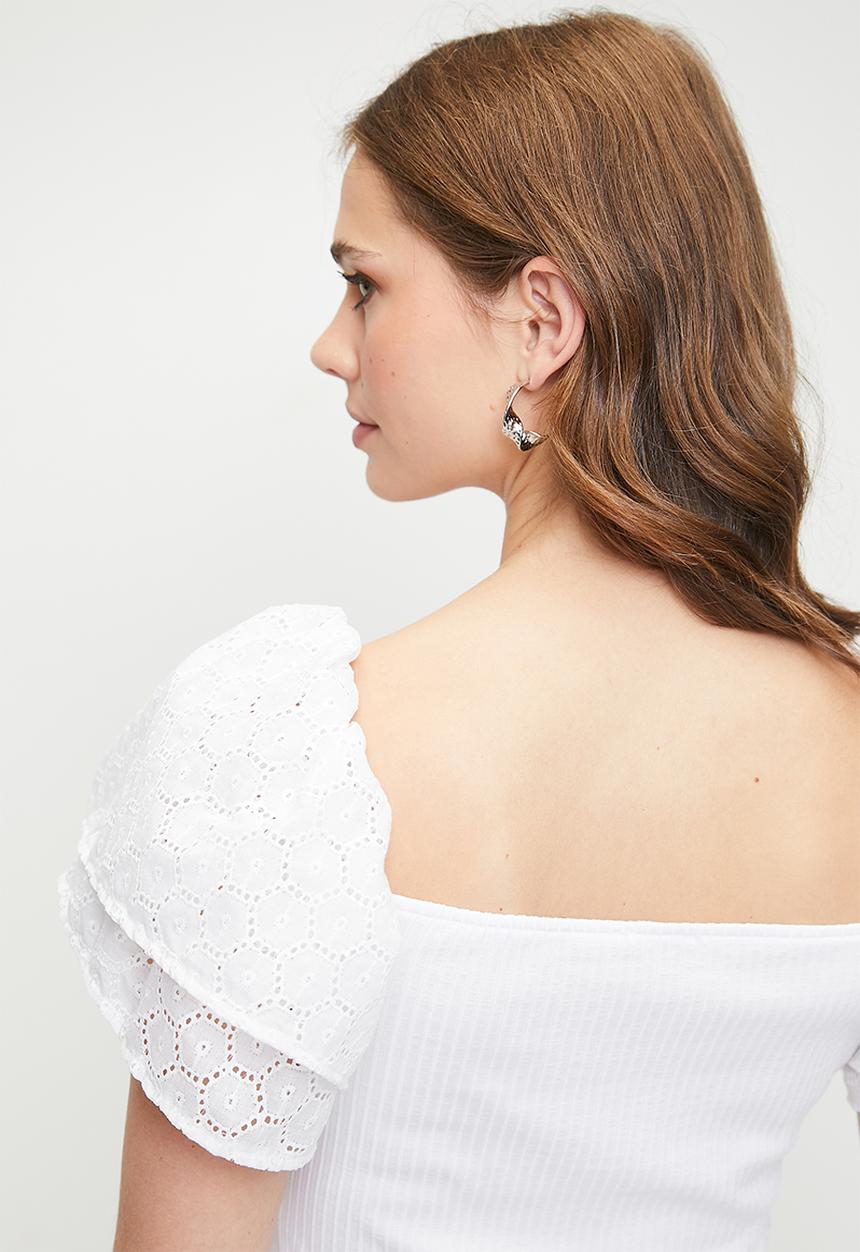 MILLA - Combo anglaise top - white