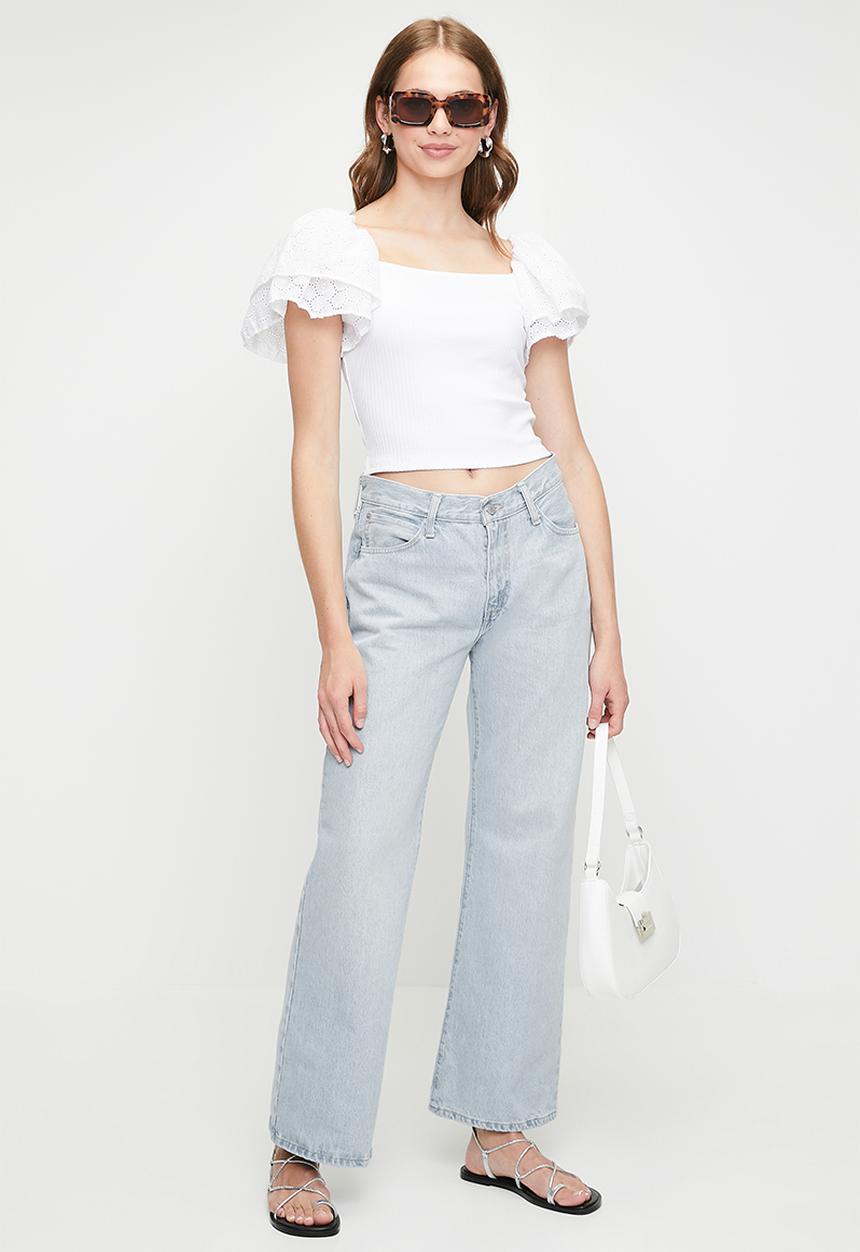 MILLA - Combo anglaise top - white