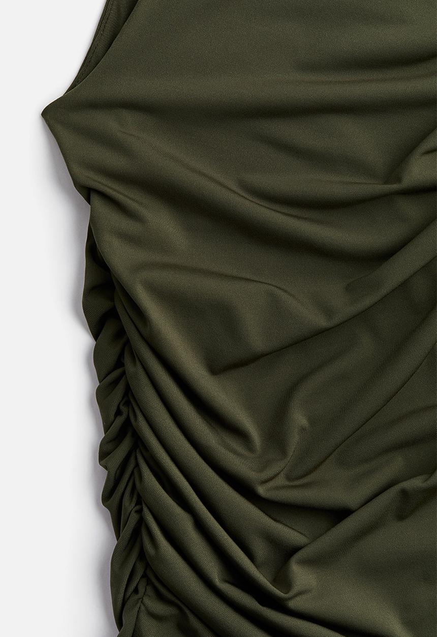 H&M - Draped microfibre dress - dark green