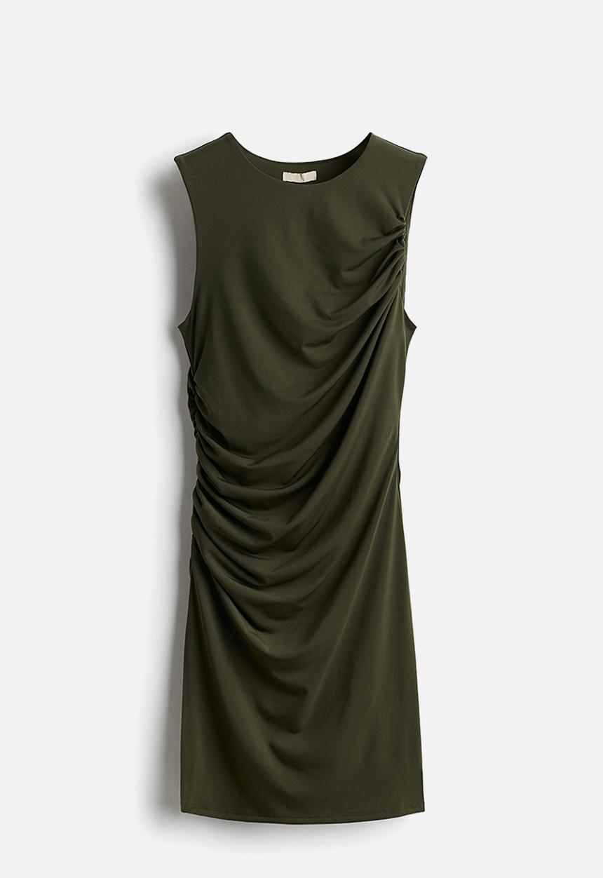 H&M - Draped microfibre dress - dark green