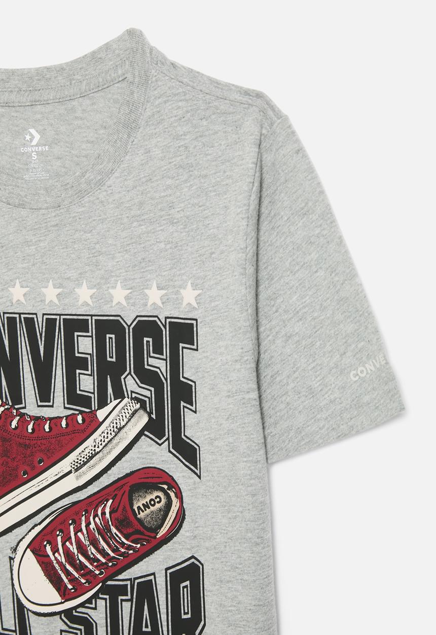Converse - Cnvb sneaker arch short sleeve tee - dk grey heather