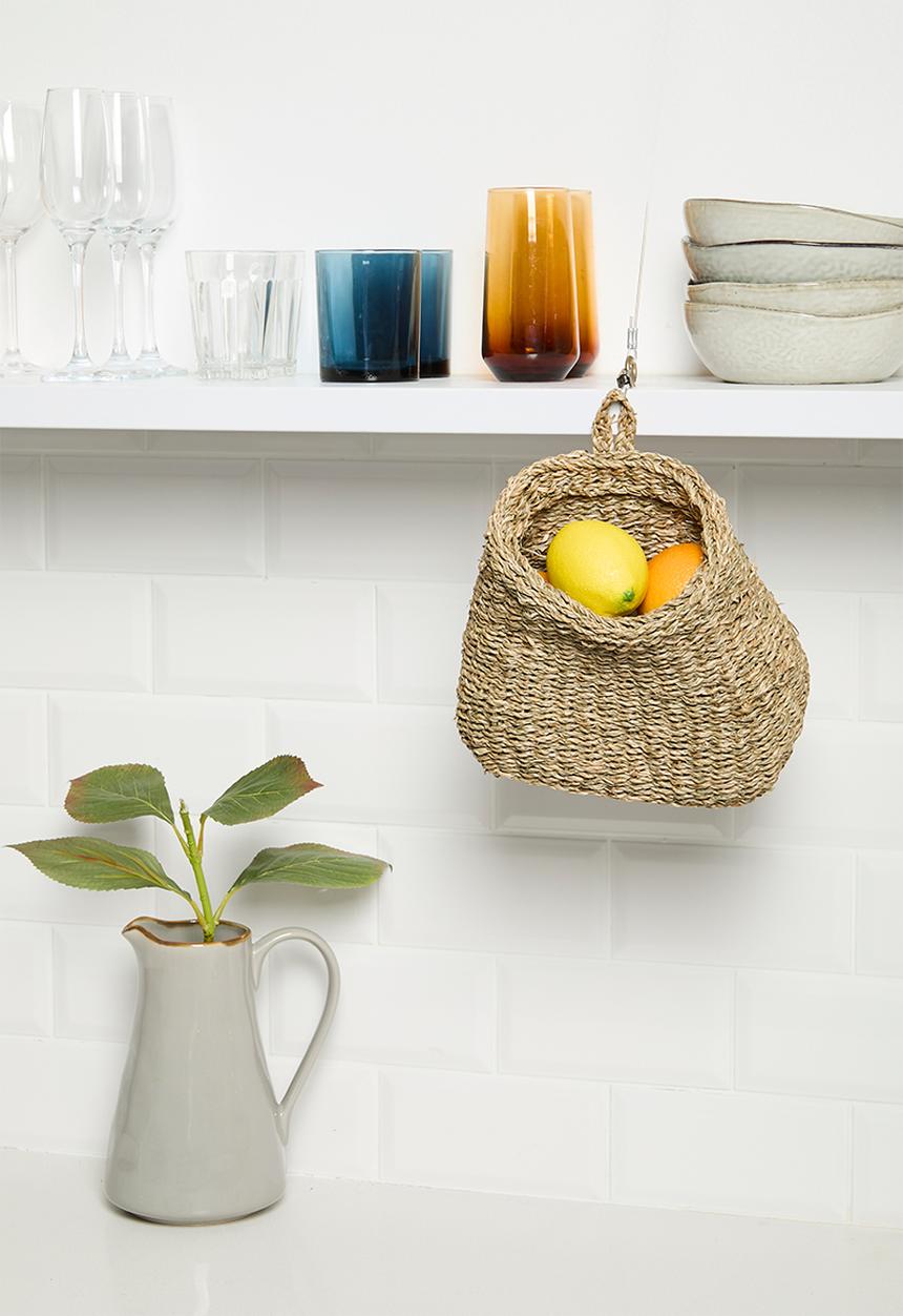 Sixth Floor - Seagrass Hanging veggie basket - Natural