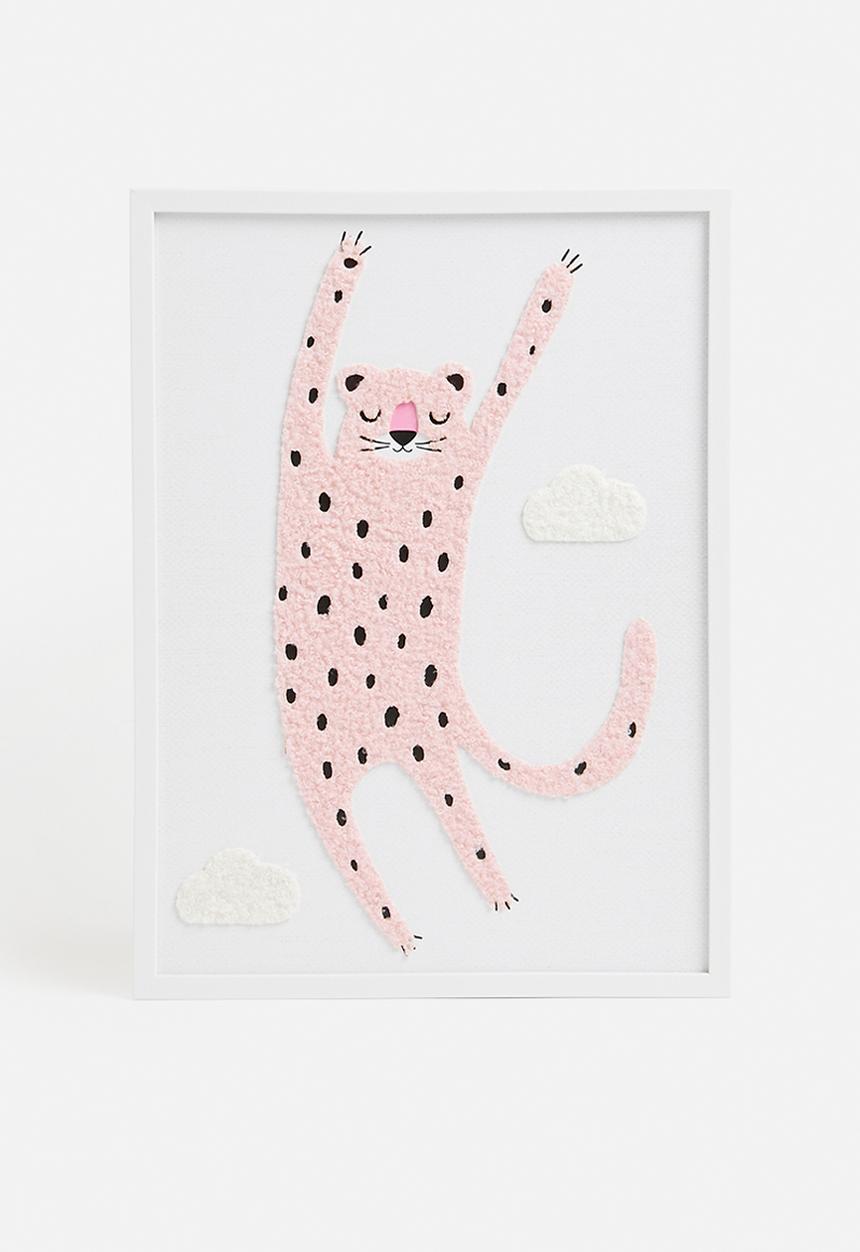 Sixth Floor - Jiggy framed canvas with 3d objects - pink	