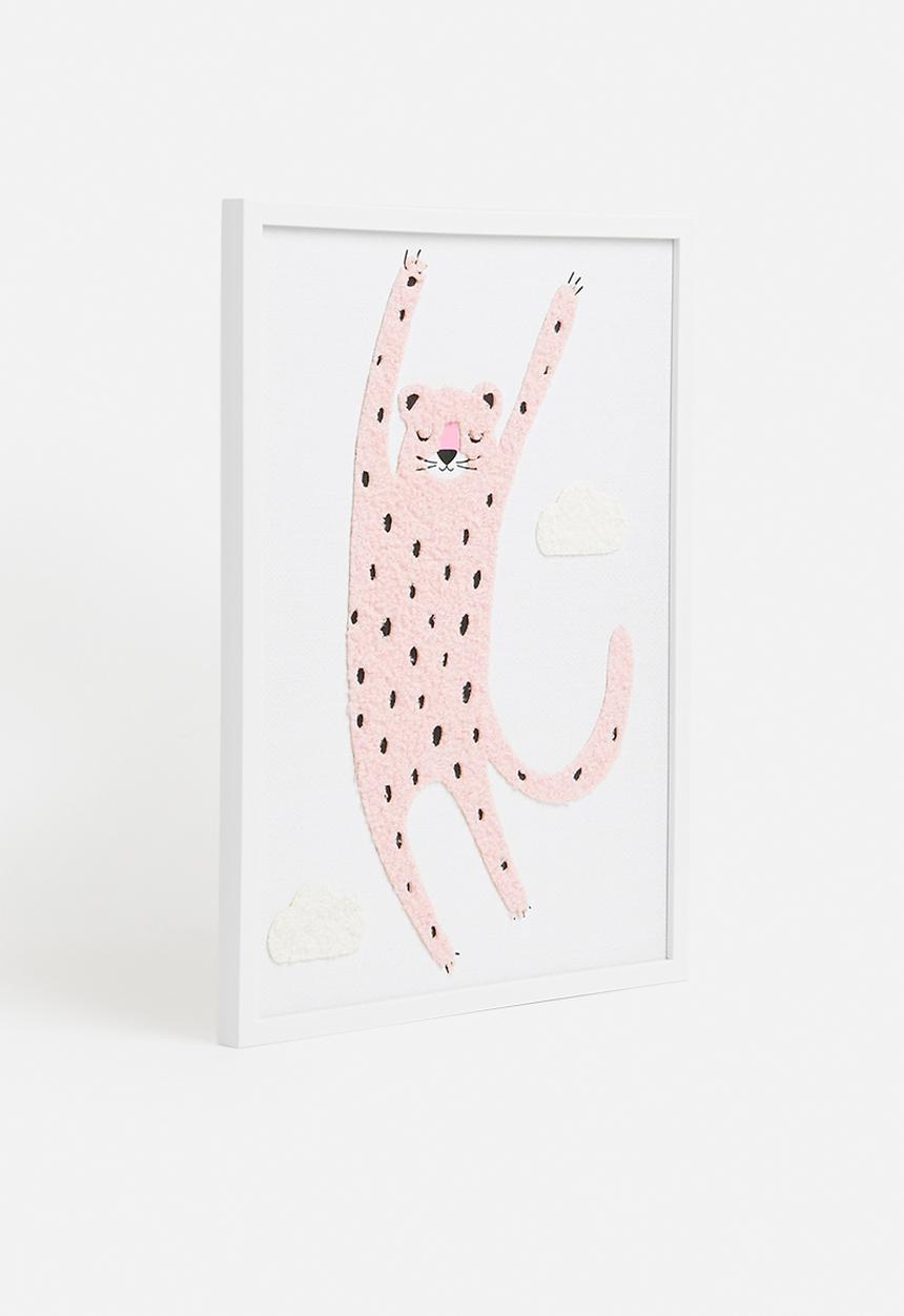 Sixth Floor - Jiggy framed canvas with 3d objects - pink	