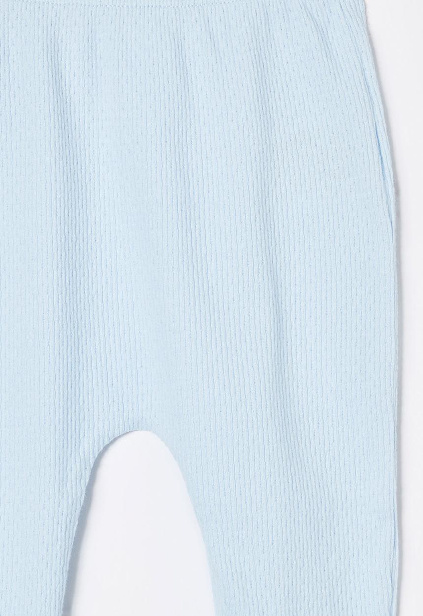 Cotton On - Organic pointelle footed legging - white water blue
