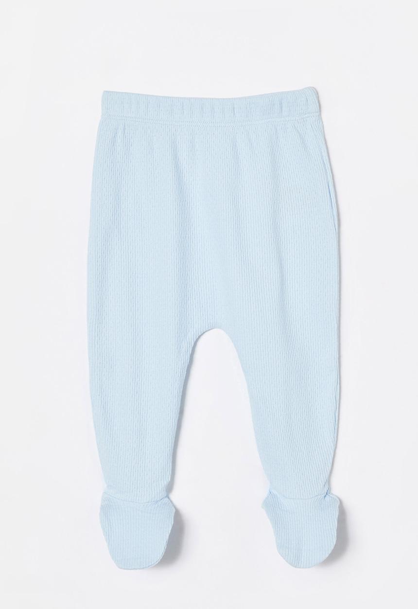 Cotton On - Organic pointelle footed legging - white water blue