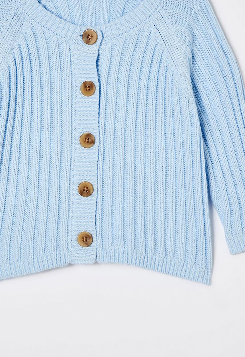 Cotton On - Organic knit cardigan - white water blue