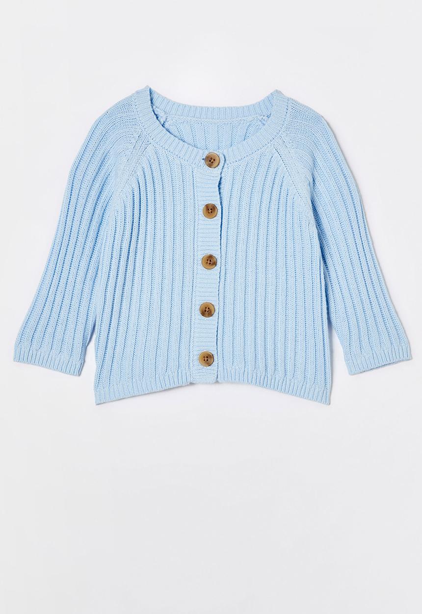 Cotton On - Organic knit cardigan - white water blue