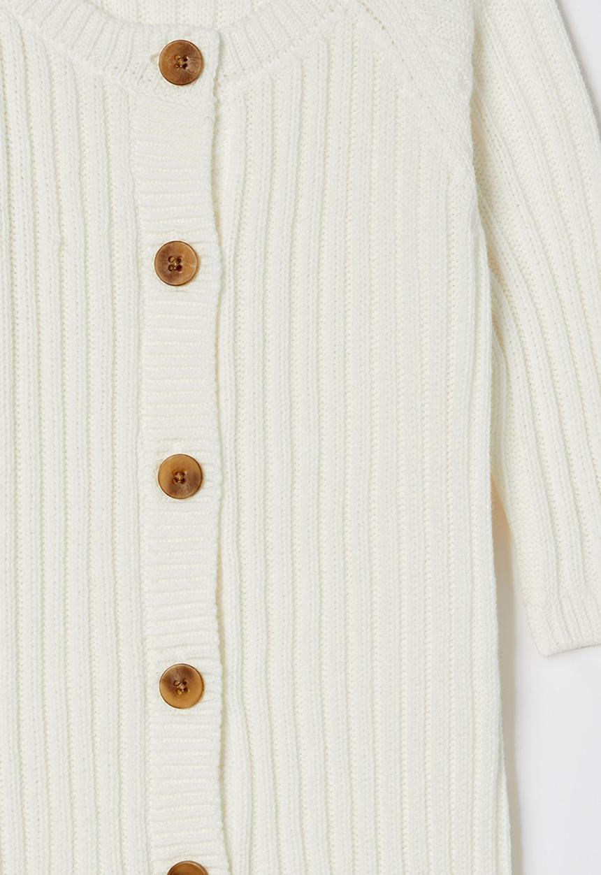 Cotton On - Organic knit long sleeve romper - milk