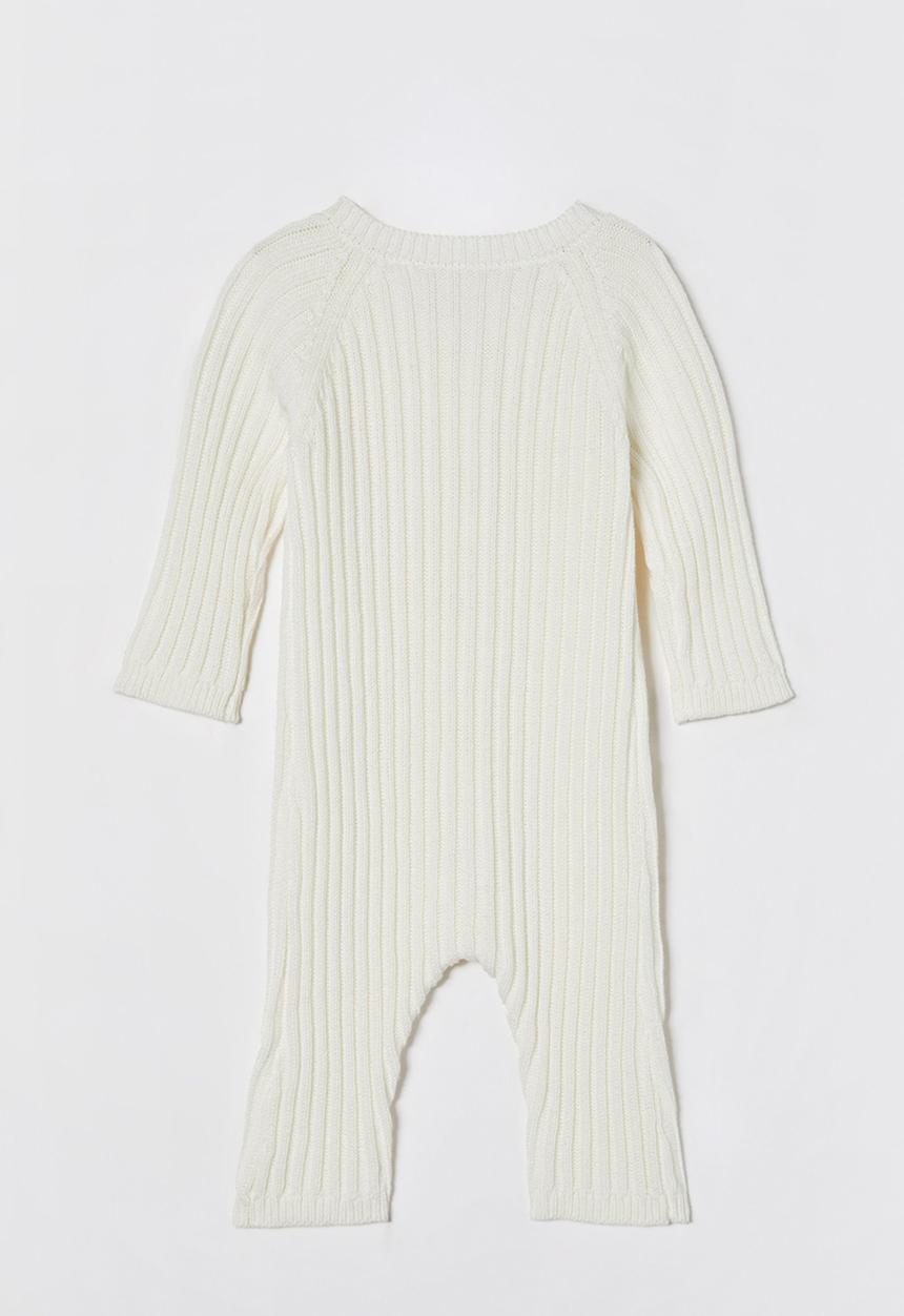 Cotton On - Organic knit long sleeve romper - milk