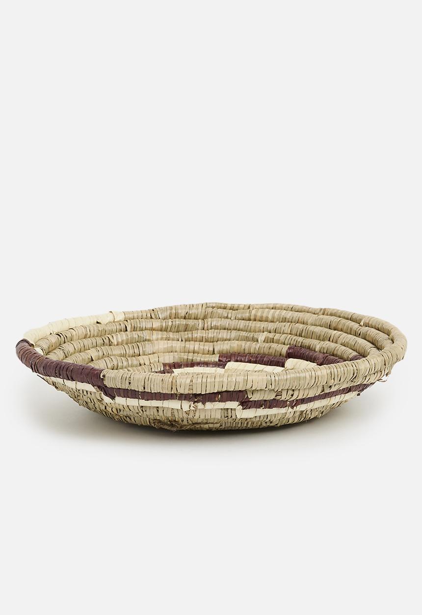 Sixth Floor - Seagrass Decorative bowl - Natural & Maroon