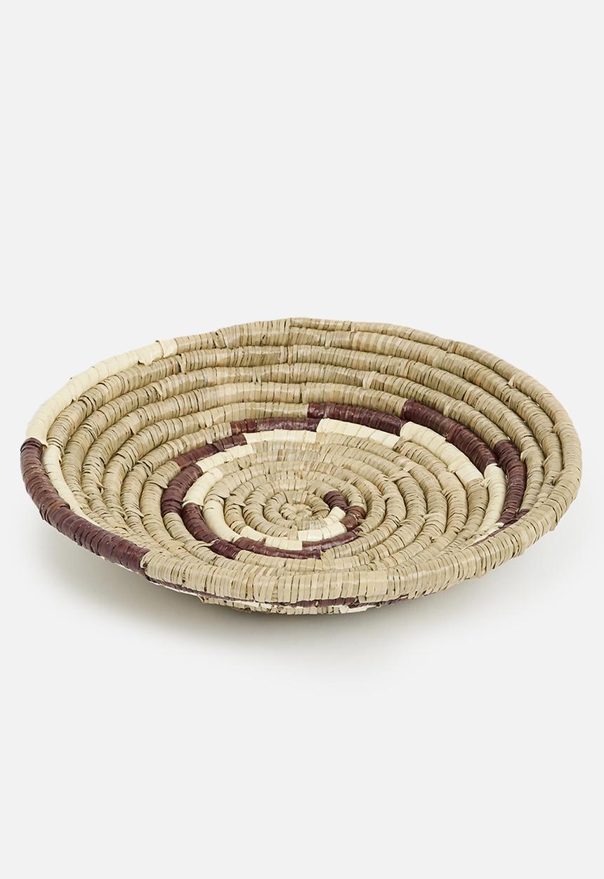 Sixth Floor - Seagrass Decorative bowl - Natural & Maroon