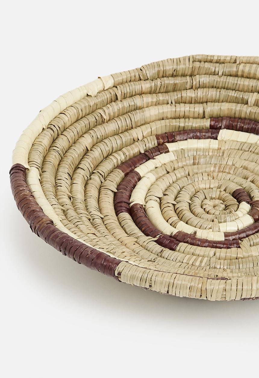 Sixth Floor - Seagrass Decorative bowl - Natural & Maroon