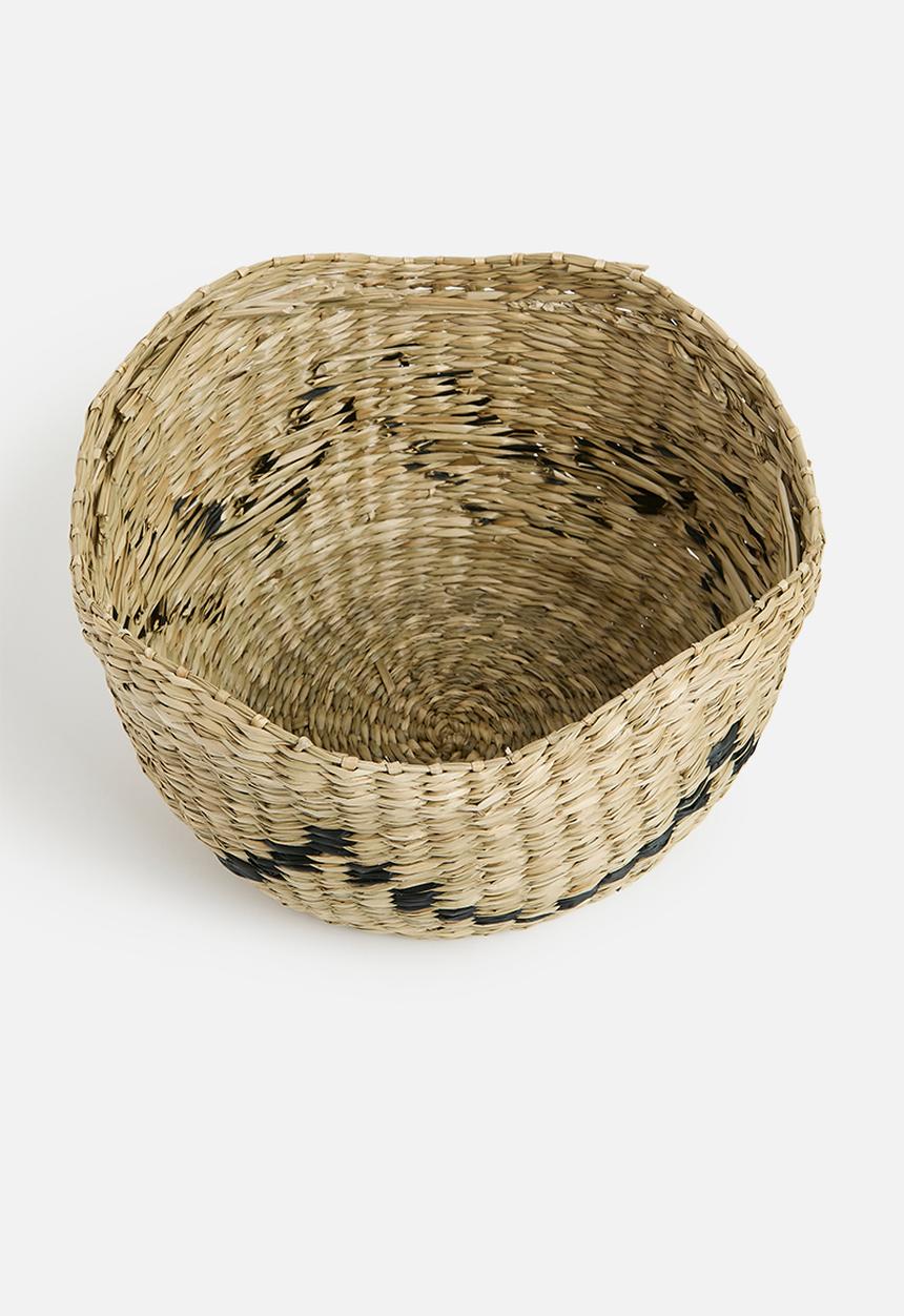 Sixth Floor - Seagrass Decorative Basket - Natural & Black