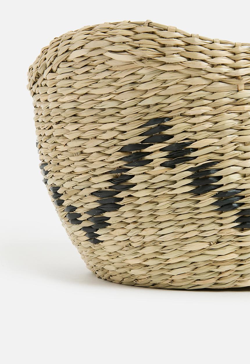 Sixth Floor - Seagrass Decorative Basket - Natural & Black